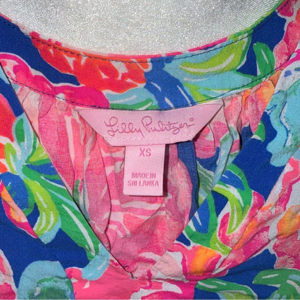 Lilly Pulitzer Pink and Blue Floral Blouse - Picture 3 of 5